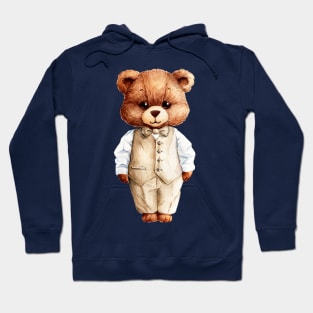 Cute Watercolor Teddy Bear with papillon Hoodie